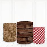 Lofaris Dark Brown Simple Wooden Pedestal Cover Lattice Plinth